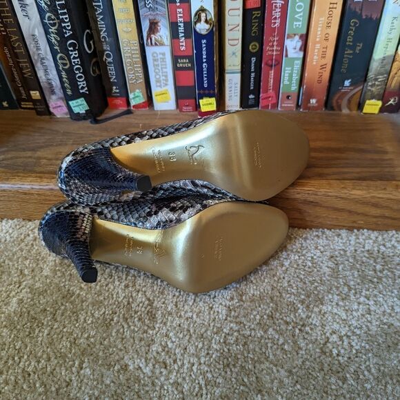 𝅺goccia Italian snakeskin stilleto worn once euc sz 38 - Picture 5 of 5